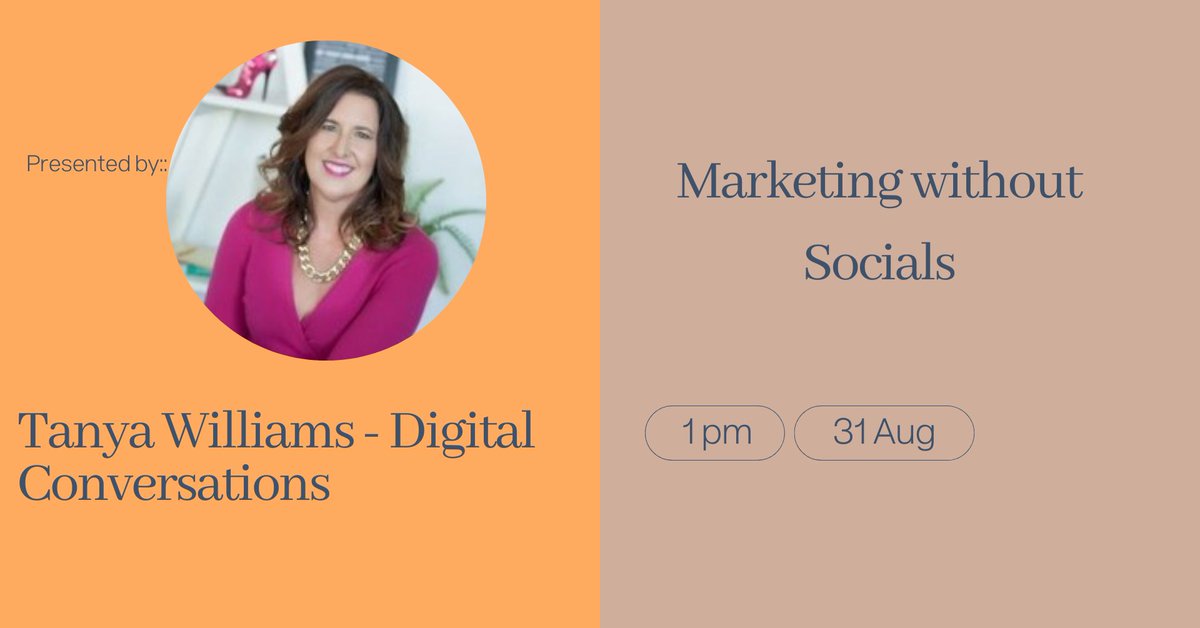 PROVIDERplus's tweet image. You don't want to miss Tanya Williams from Digital Conversations webinar on Marketing without Socials tomorrow! Register now!!
Non-Members: hubs.ly/Q01j_3v80
Members: