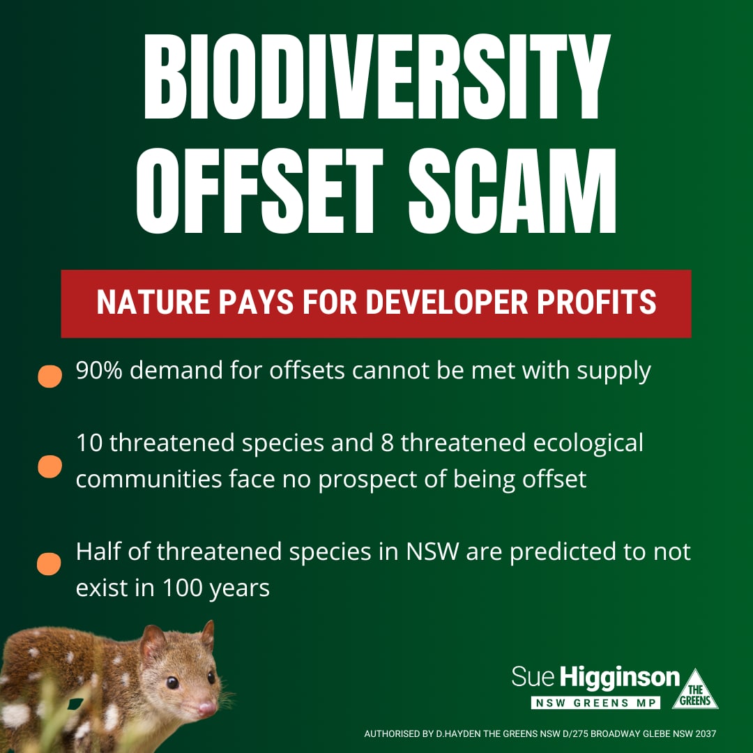 This is a damning fail - the Auditor General has today released a report on the Effectiveness of the NSW Coalition Government's Offsets Scheme. It's shocking. The Government has fundamentally failed to design or implement an effective scheme for biodiversity. #extinction