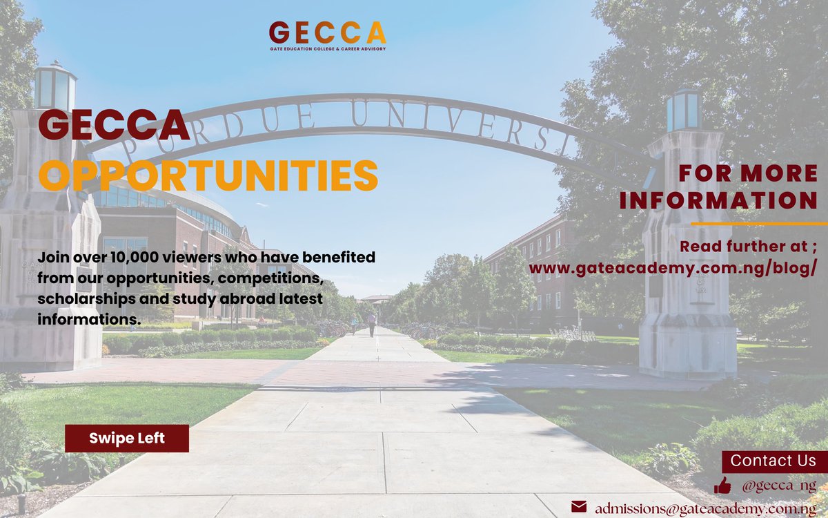 gecca_ng's tweet photo. Join over 10k viewers to benefit over 100 of opportunities, scholarships and competitions on gate https://t.co/51A5LEVyrN

Don't be left behind . Click the link in the bio to get started. https://t.co/x5cjQ6lWYN