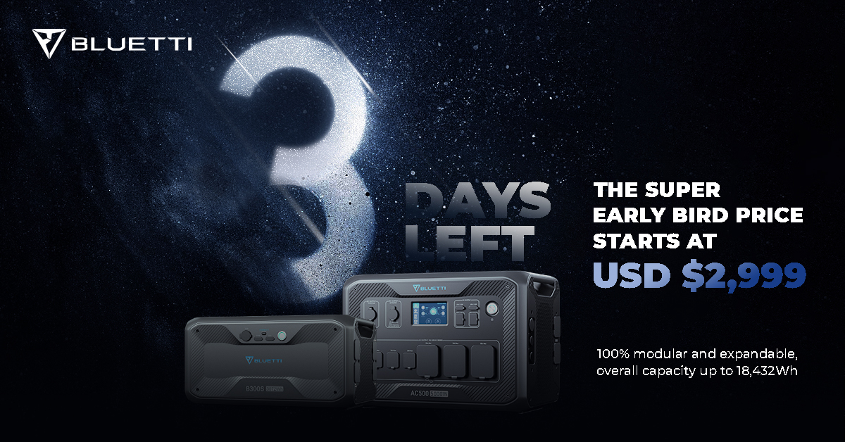 bluetti_inc's tweet image. #3dayscountdown We're 3 days out❗💡
Get ready for AC500&amp;amp;B300S 𝐨𝐧 𝐈𝐧𝐝𝐢𝐞𝐠𝐨𝐠𝐨 &amp;amp; get 𝐭𝐡𝐞 𝐬𝐮𝐩𝐞𝐫 𝐞𝐚𝐫𝐥𝐲 𝐛𝐢𝐫𝐝 𝐩𝐫𝐢𝐜𝐞 via the below link! 👇
Starts at $2,999! ⚡
🔗facebook.com/groups/1479447…