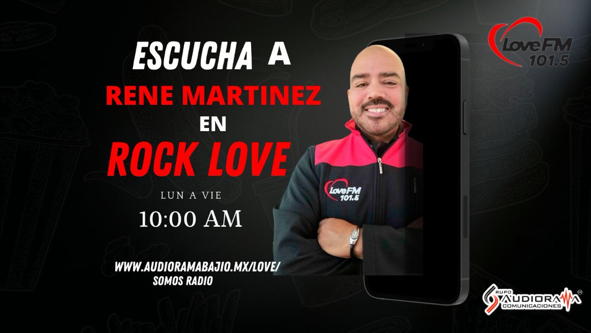 lovefmleon1's tweet photo. Escucha a @reneradio, en Rock Love 
Aquí por el 101.5 fm love https://t.co/6p1aRac2XV https://t.co/qGDufu6bEa