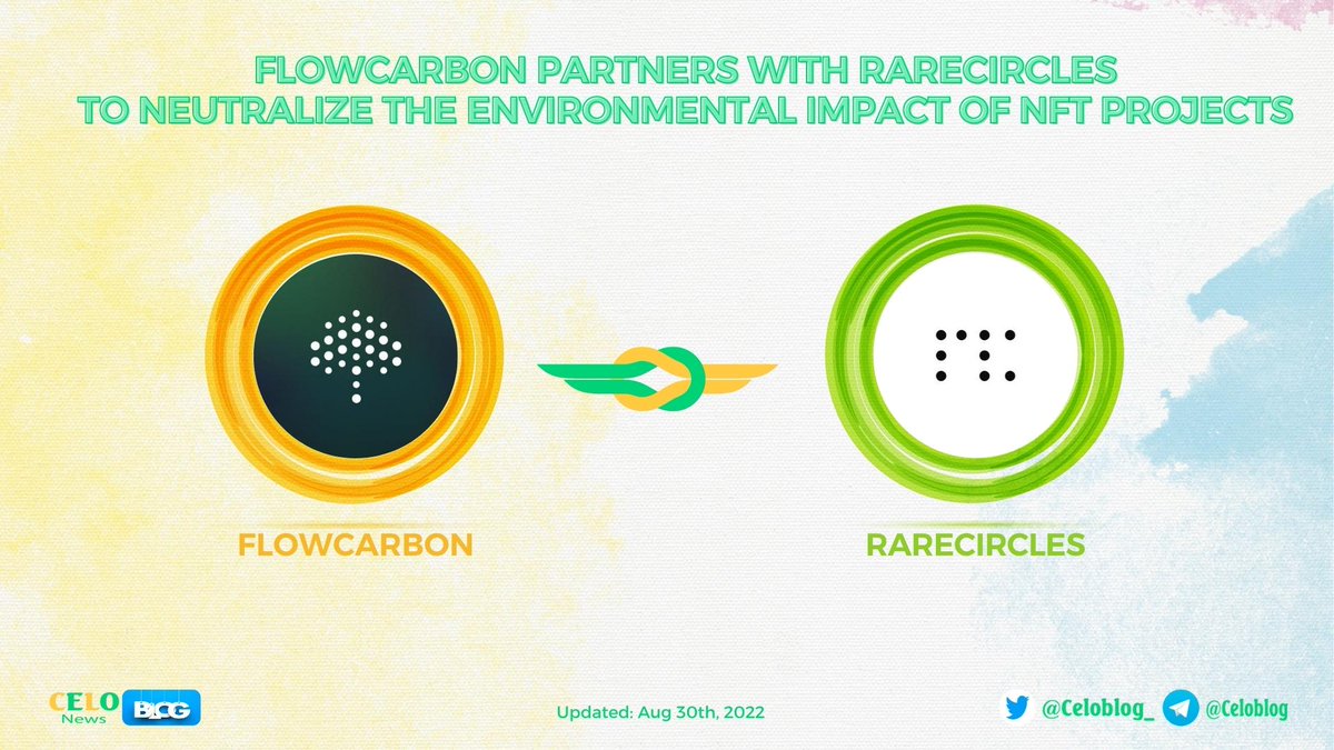 Celoblog_'s tweet image. 🥳 @weareflowcarbon partners with @rarecircles to neutralize the environmental impact of #NFT projects

Details:
⛳️ flowcarbon.com/knowcarbon/flo…

#CeloBlog #CELO $CELO #FLOWCARBON