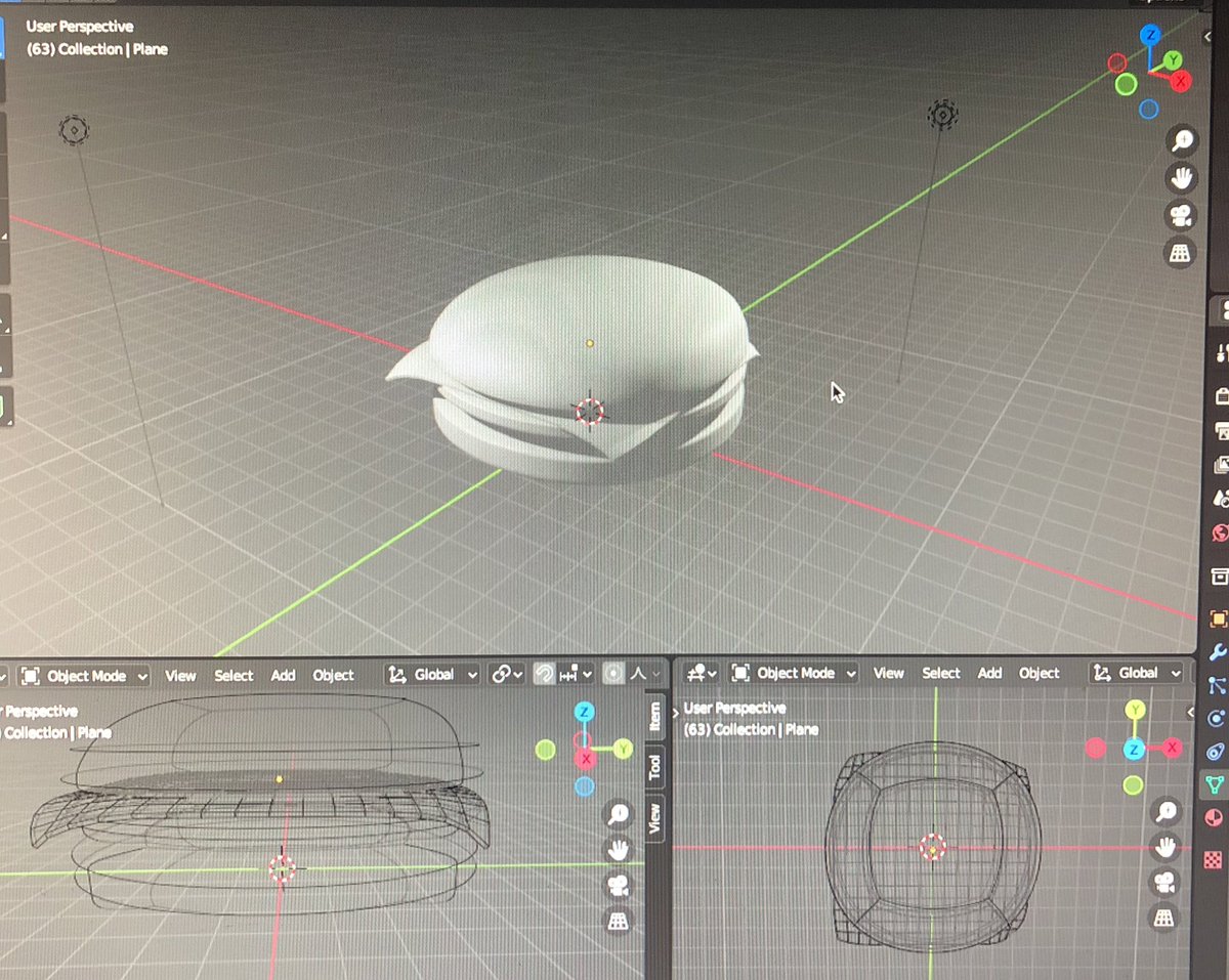 yeji205's tweet photo. My first modeling using Blender, Hamburger 😋🍔 #threejsJourney #threejs #blender #3dmodeling https://t.co/rsnwvRqrsO