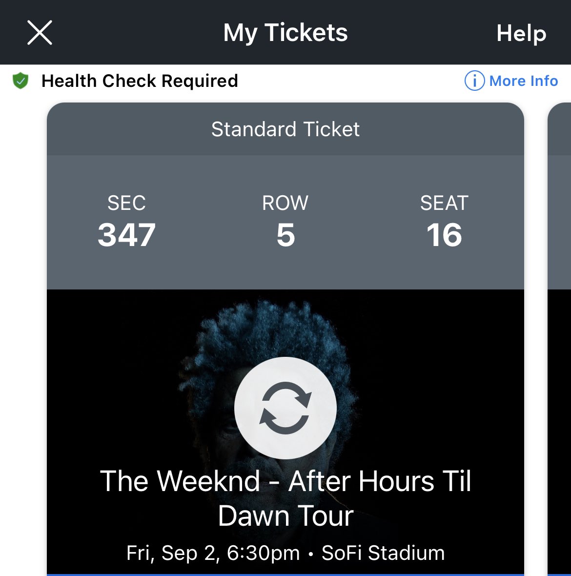 JayMariah07's tweet photo. tickets for the weeknd @ sofi stadium fri 9/2!! willing to sell at a reasonable price dm me :)) https://t.co/yDGN8n8Pyq