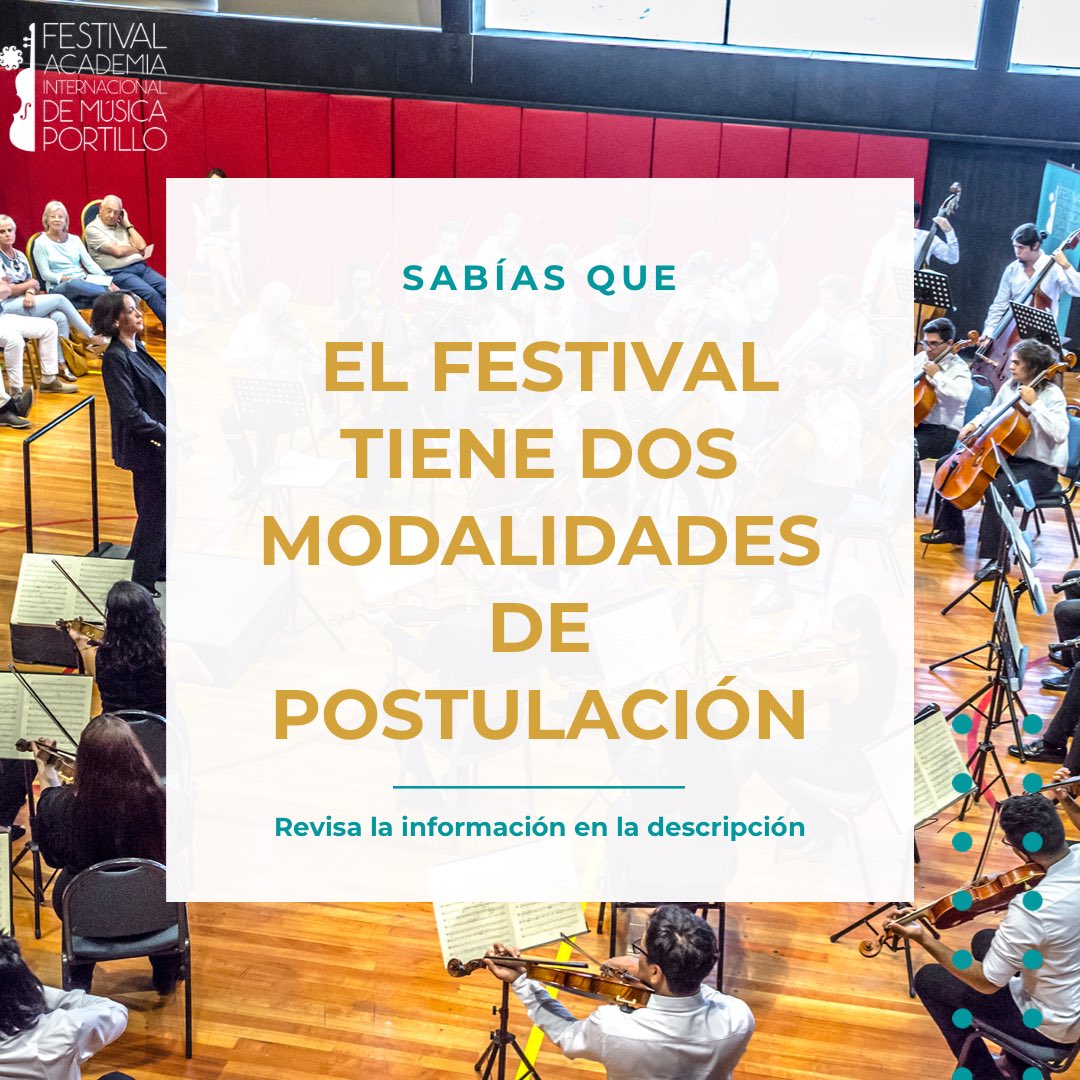 Este año puedes ser parte: Como instrumentista con requerimientos de repertorio específico para tu instrumento.Como cuartetos de cuerdas y quintetos de vientos ya formados.Para más información entra a nuestra página web