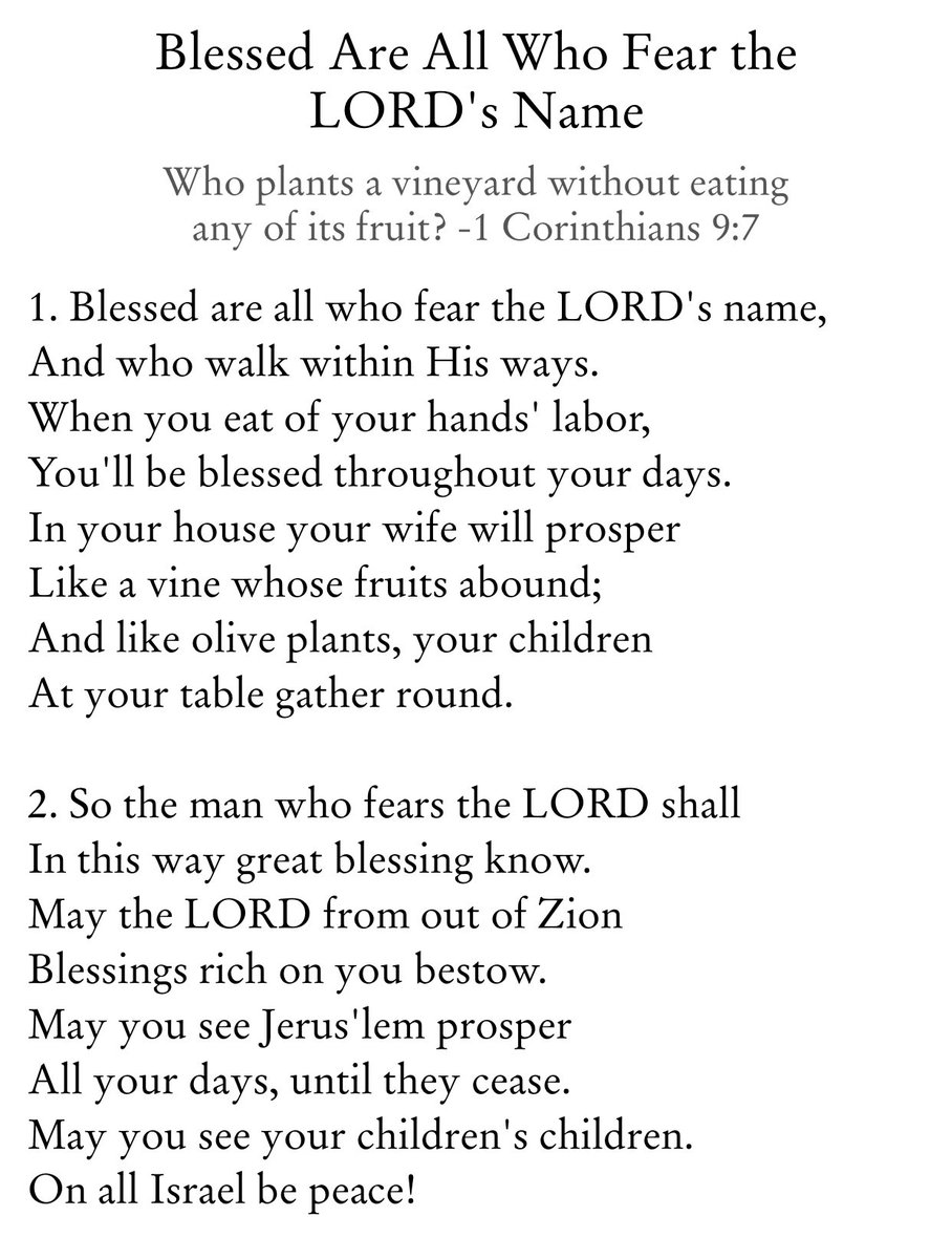 Psalm 128b. 

#SingPsalms
