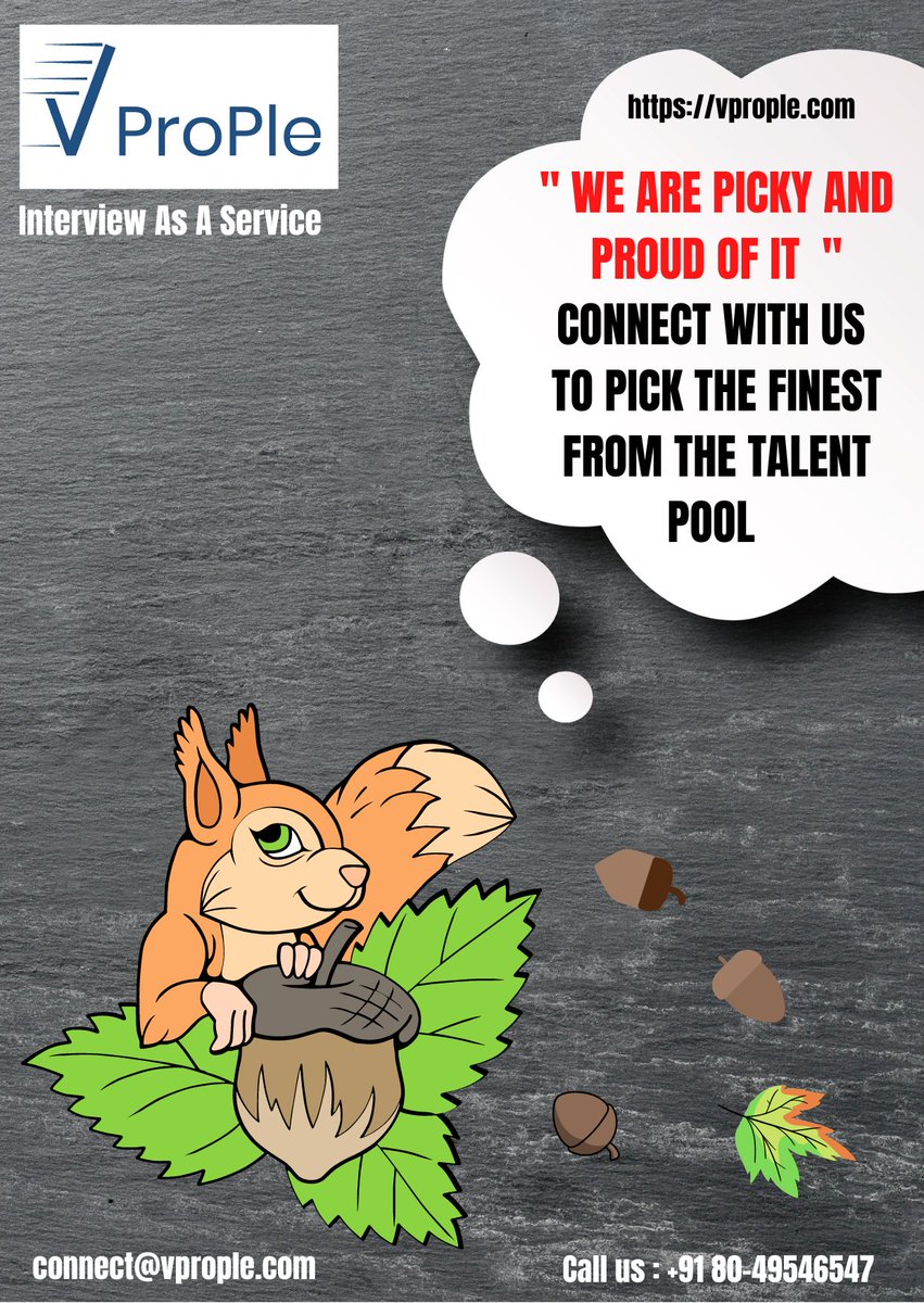 VProp1e's tweet image. &quot; we are picky and proud of it &quot;
connect with us to pick the finest from the talent pool
Call us : +91 80-49546547
connect@vprople.com
vprople.com

Interview As A Service
#technicalinterviewasaservice #outsourcetecnicalinterview #technical #interview #outsourcing