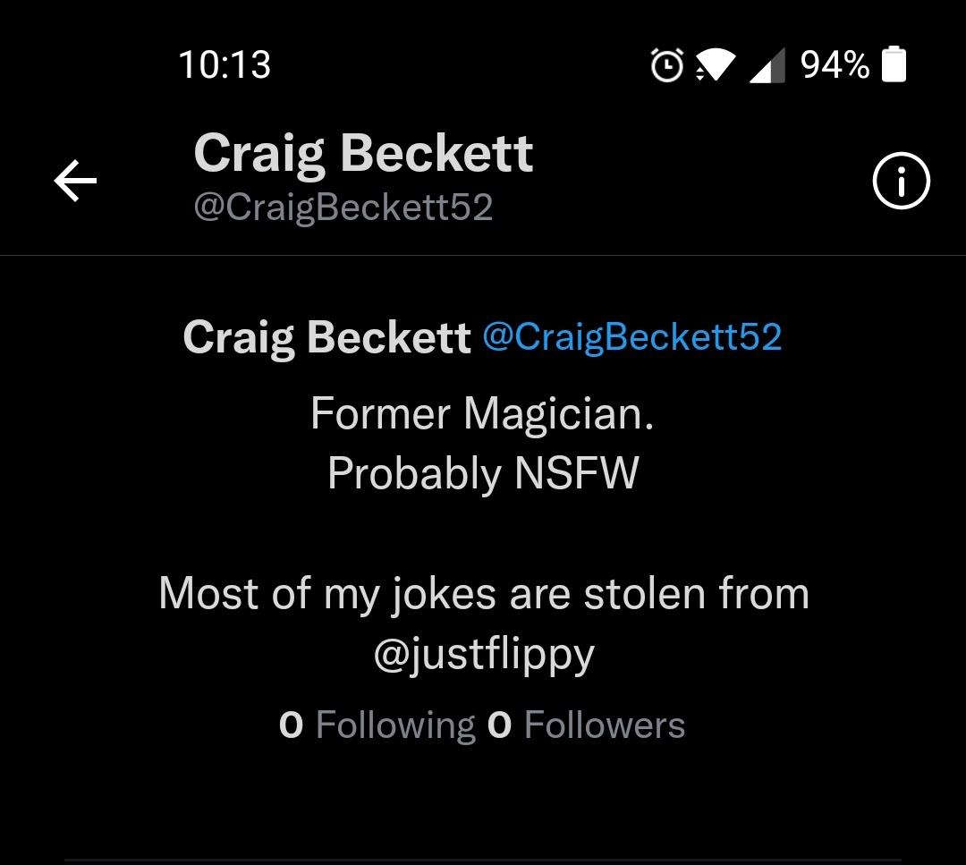 Cpt_Eggbeard's tweet photo. @asgc1357 @phantomlinds @FillaneAmmisto @DarkGrimlist Cropped the DMs to preserve privacy, but you can see that this is indeed a DM page on the mobile app that is open.
Note his status of 0 following and 0 followers. Also included a bit of our DMs for further proof. Note the dates. https://t.co/blNXldMiKG