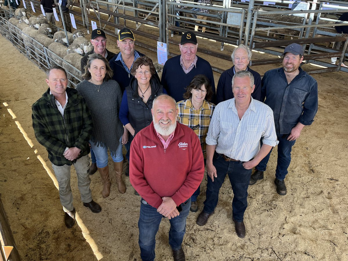 Mal Nicholls (front) will retire from Elders this year closing the chapter on 29 years as #Gippsland’s district #wool manager for <a href="/EldersLimited/">Elders</a>. He’s pictured here with some of the #Merino #woolgrowers who are selling a total of 200 rams at Bairnsdale today. #agchatoz #gippsnews