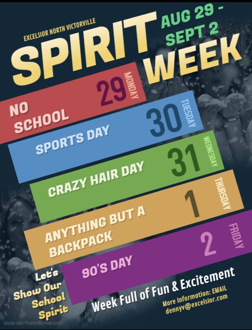 Excelsior_North's tweet photo. ASB’s first spirit week of the year - dress for success, honor, and prizes !!! https://t.co/hmReMVAhcN