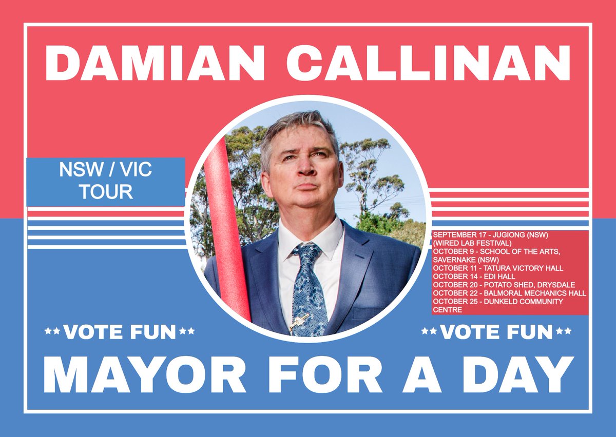 Every night is bin night when Damian Callinan is Mayor, so check out the dates below to see if he's coming anywhere near your town. Bookings at damiancallinan.com.au/gig-guide/
#damiancallinanismayorforaday #thisisaheybossshow