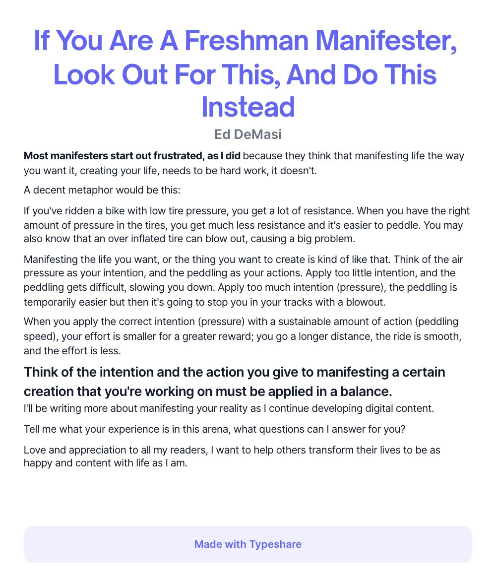 ed_deez's tweet photo. Are you just beginning to play around with this idea of manifesting your life?

Here is one shortcut

#manifestor #transformation #Createthe lifeyouwant https://t.co/lFb8lioPfW