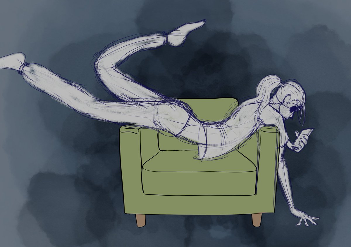 InkImp1's tweet photo. More lanky boi, this time not knowing how to properly sit on a chair.

Cyth is fun to practice things like this with, he's so noodley https://t.co/aJGhGVaROn