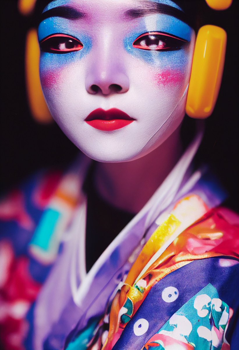 fk1119's tweet photo. 凄まじいな --testp
#Midjourney #testp #CyberGeisha #CyberKabukiActor https://t.co/NKgKCKc5Tx