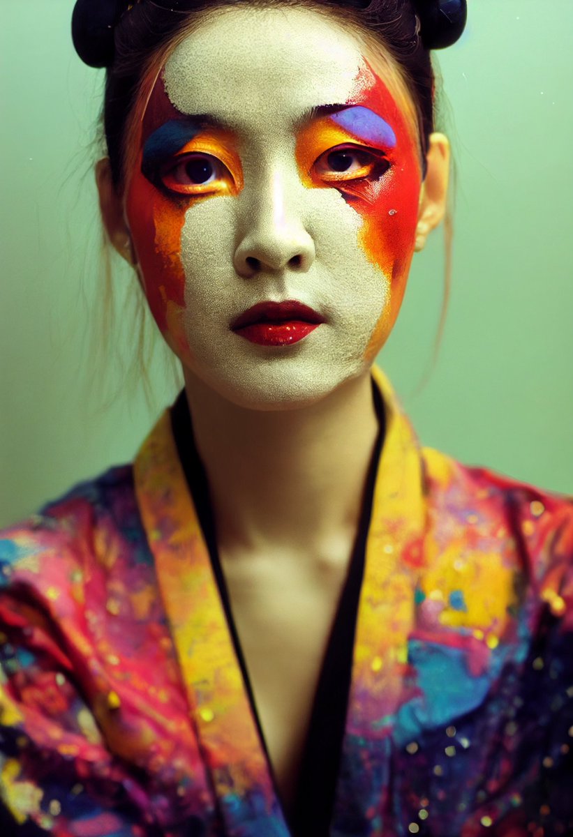 fk1119's tweet photo. 凄まじいな --testp
#Midjourney #testp #CyberGeisha #CyberKabukiActor https://t.co/NKgKCKc5Tx