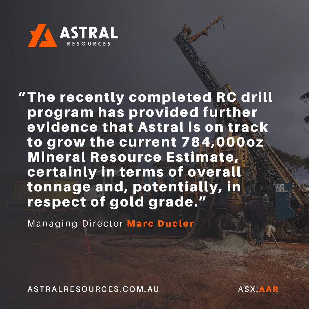 Extensional drill hole MDRC640 targeted an interpreted high‐grade trend on western flank of Theia returned high‐grade intercept of 4m @ 24.57g/t Au

Mineralisation situated within optimised pit shell but not included in current Mineral Resource

bit.ly/3A9g2ig

$AAR.AX