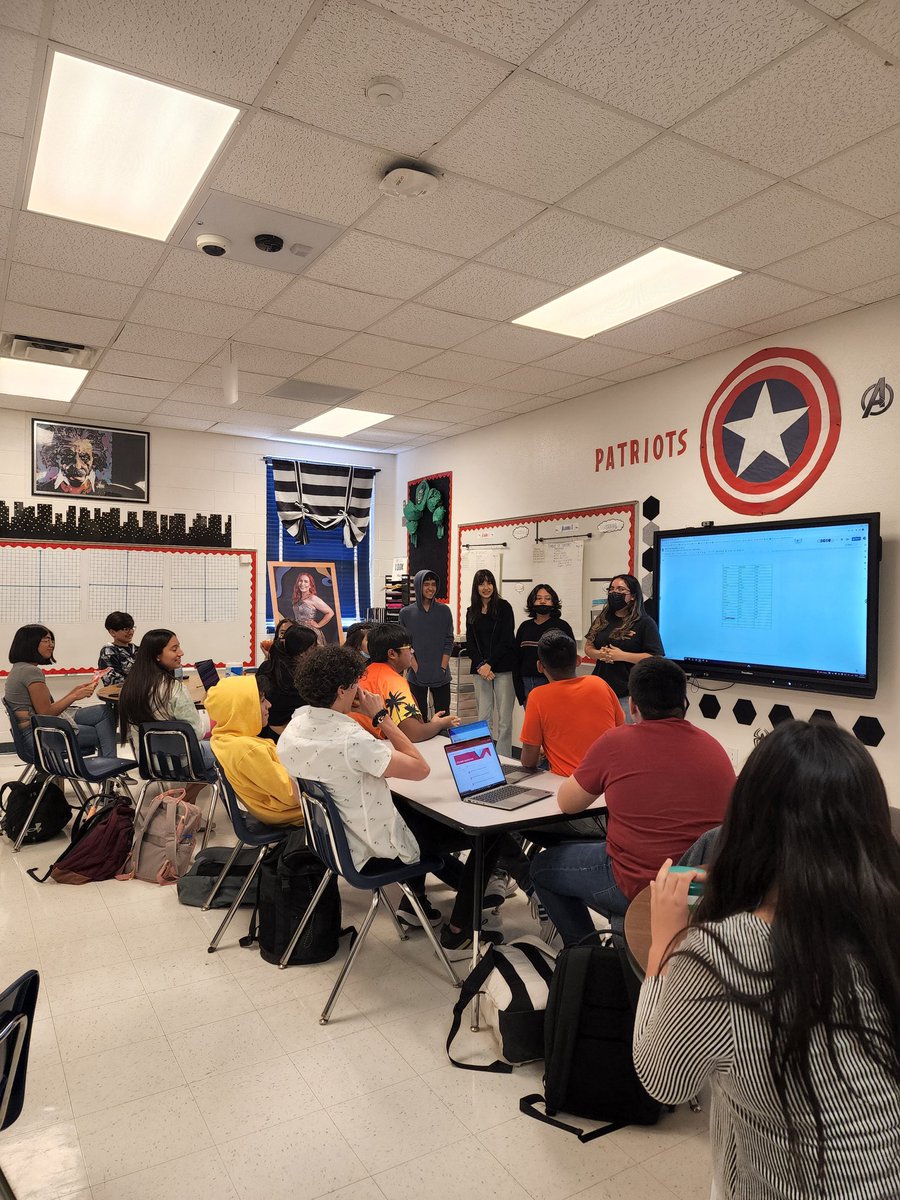 CECA Math Club Officers running a very productive meeting! #CECAPatriots #MathAwareness #CECALovesMath #WeAreClintISD 🍎