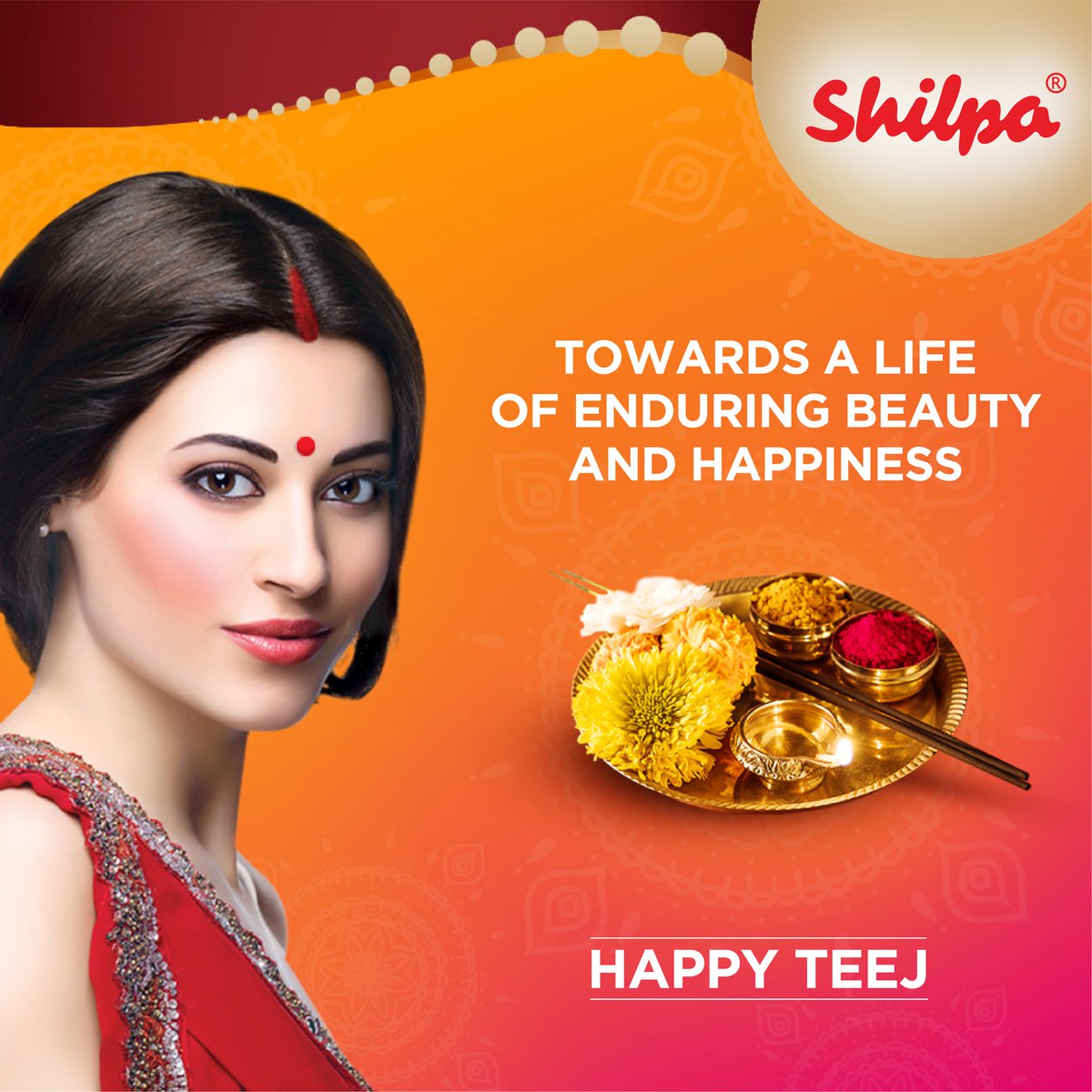 shilpawomen's tweet photo. Team Shilpa wishes you all a very happy Teej. May the divine blessings lead to a life of peace and happiness.

#theshilpawoman #shilpabindi #happyteej #womensbeauty #celebrations #festivevibes  #beauty https://t.co/XgHvb10aJW