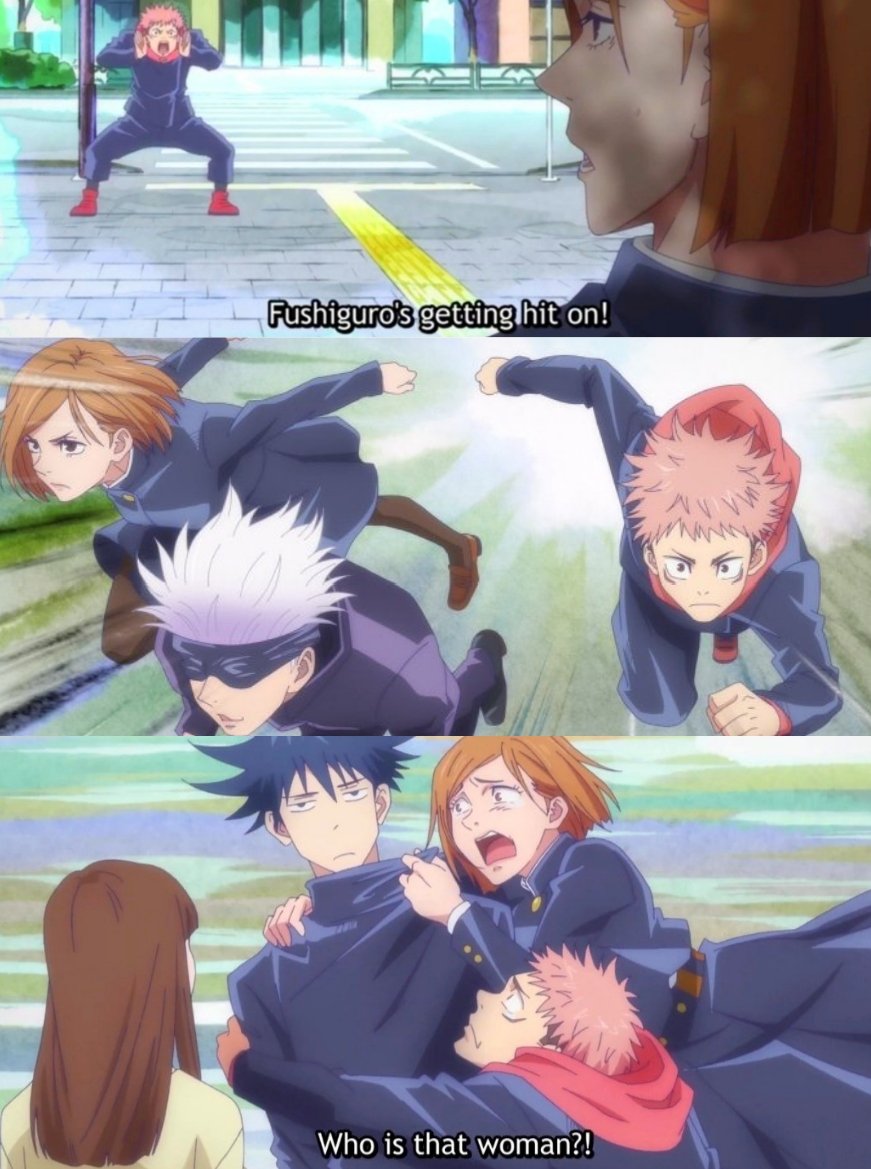 AnimexTwts's tweet photo. One of the funniest Jujutsu Kaisen scene 😭 https://t.co/pcEVRNntPe