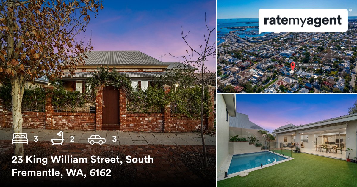 coreyadamson's tweet photo. 🛌 3 🛀 2 🚘 3
📍 23 King William Street, South Fremantle, WA, 6162

My latest sale on #RateMyAgent

...
#ratemyagent #realestate #The_Agency_Perth
https://t.co/pQeWELaEGP https://t.co/FmJIjnHeQ2