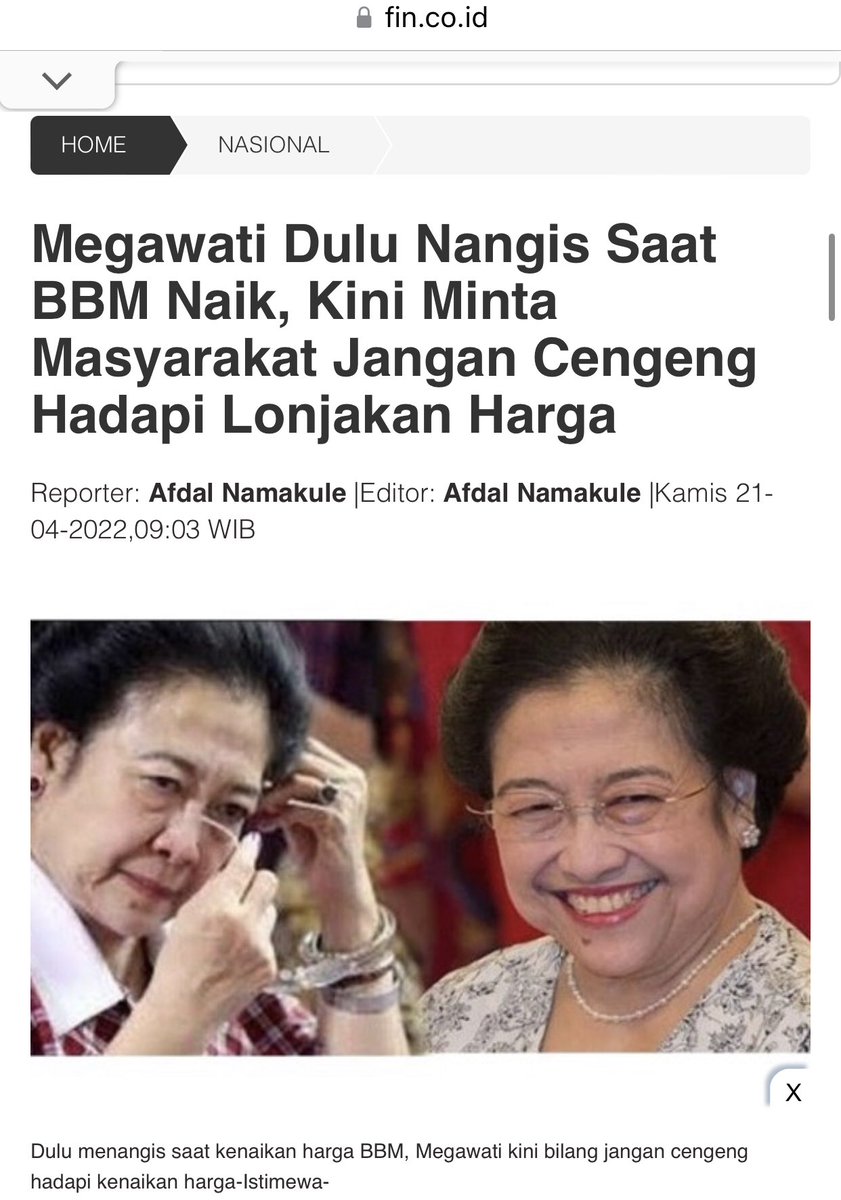 YanHarahap's tweet photo. Dapat disimpulkan, dulu itu tangisan ‘drama’. Buktinya, sekarang berkali2 BBM naik beliau tetap ‘ceria’, bahkan minta rakyat Indonesia “jangan cengeng”. https://t.co/ajccbFt3sy