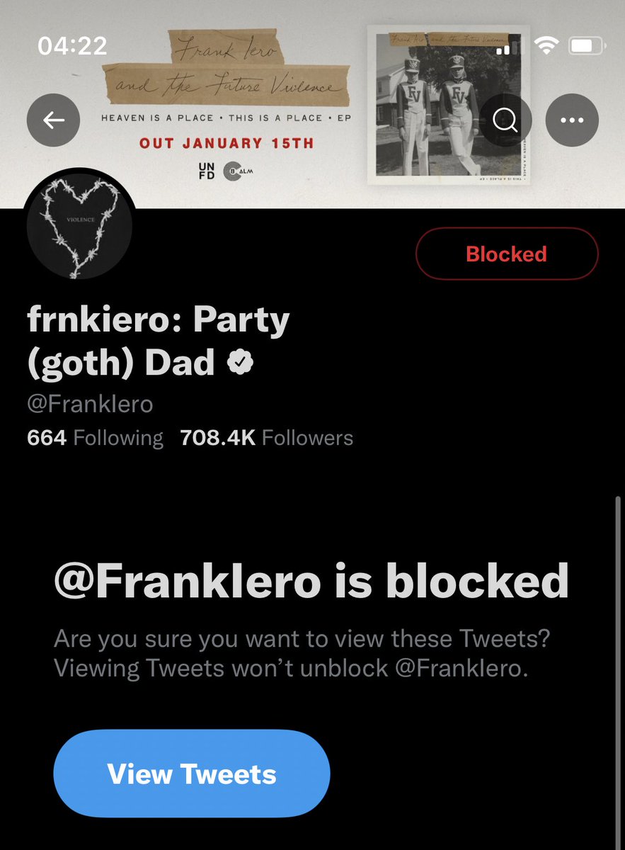 mcr played vampires at a show i didnt attend so i blocked frank iero