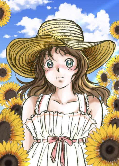 2022年8月 #今月描いた絵を晒そうウエスタン以外のイラスト夏が終わるなぁ、、 