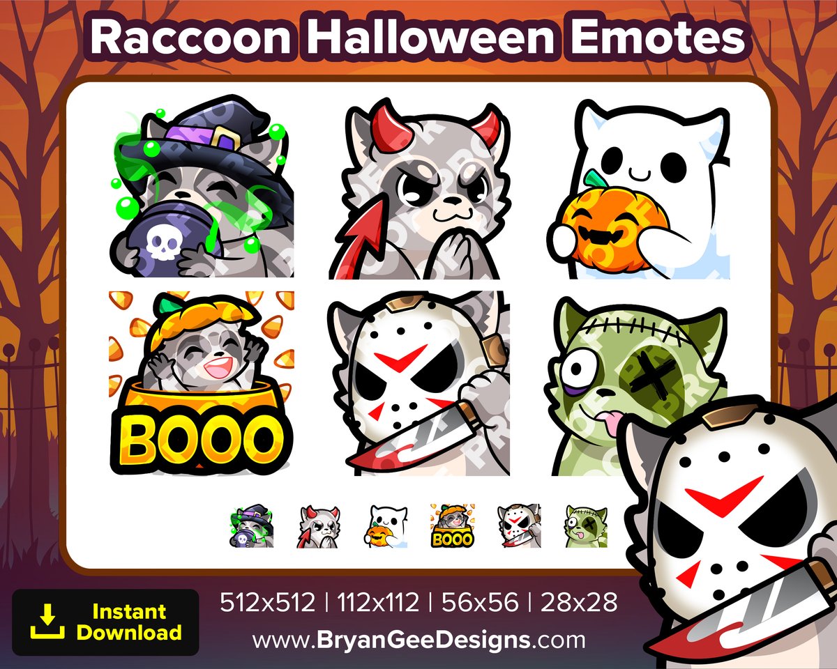 bgachz's tweet photo. Adding some Halloween themed emotes for the animals in my shop! Here are just a few (fox, raccoon, penguin & potato).
AVAILABLE HERE:
https://t.co/KJuFAwpimA
#halloweenemotes #twitchemotes #foxemotes #potatoemotes #penguinemotes #raccoonemotes #emotes #emoteartist #halloween https://t.co/n7JRJrTWVc