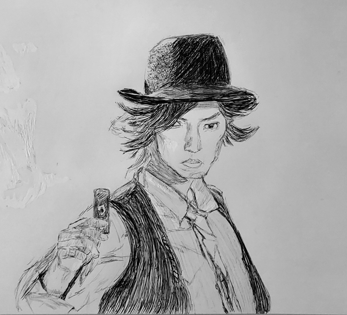 This is like a late May or early June drawing, should've been out ages ago lol, held off cuz Philip's face being a pain to draw at that time. #HidariShotaro #KamenRiderDouble #KamenRiderW #fanart #FuutoPI #fuutotantei