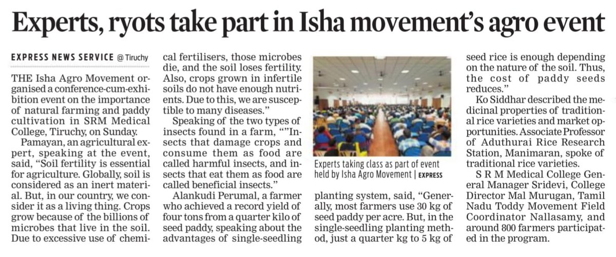 SadhguruJV's tweet image. Wonderful to see the commitment of farmers of Tamil Nadu towards reviving regenerative farming practices. May you inspire farmers across the Nation to embrace ecologically & economically beneficial natural farming practices. Congratulations & Blessings. -Sg #IshaAgroMovement