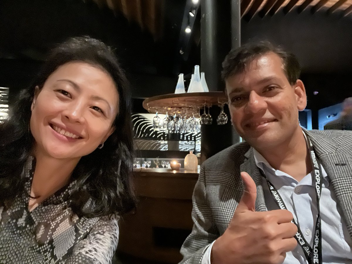 Dinner <a href="/rwang0/">R “Ray” Wang 王瑞光 #Cupertino #AI #Energy R.NFT</a> <a href="/googlecloud/">Google Cloud</a> <a href="/VMware/">VMware</a> #VMwareExplore2022  discussing network digital models
#Intelligent #Automation with <a href="/nowmanoj/">Manoj Sharma</a> <a href="/cloudsimple/">CloudSimple</a> 
Augmenting machines with human
Augmenting humans with machines 
Interject Human Personal touch 
Digital biz models built on #Data #AI