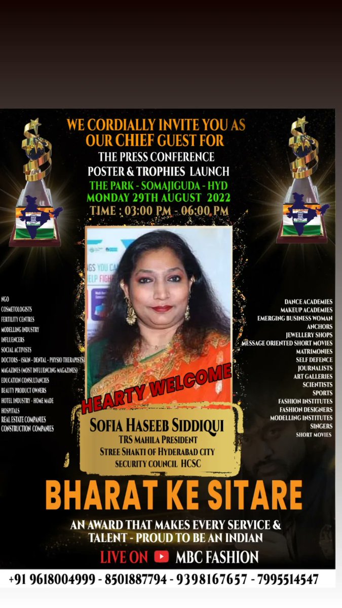 sofia__BRS's tweet image. An extraordinary opportunity for all make-up artists fashion designers to showcase their talent by #FDFC #SBMS #MBC #SIMA #BHARATHKISITARE encouraging the hidden talent in #Telangana by MOKSH @KTRTRS @_PrashuReddy @sofia__TRS @USrinivasGupta Chairman BCcommission Vakulabharanam
