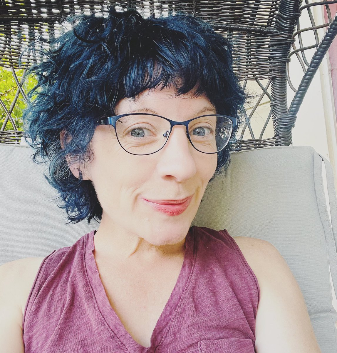 smbrander's tweet photo. I’ve decided to celebrate my 10 month blue hair anniversary by keeping it that way for at least another 10. Things are certainly not back to normal so my hair shouldn’t be either. #bluedo @Momademia https://t.co/0bIlbkWgWg