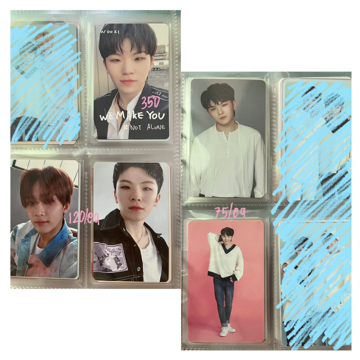 hoshujii's tweet photo. quitting sale

— mostly woozi and jeonghan
— mint/good condition
— scratches are from the binder sleeves, not pcs
— strictly payo

♡ prices indicated
♡ must buy at least 2
♡ discount for 4 or more pcs!

mop: gcash, shopeepay, maya
mod: shopee, ggx, lbc, sdd

dm/comment to buy! https://t.co/dl6UYdgFbQ