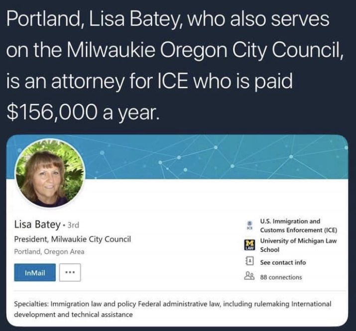 MarijuanaOR's tweet photo. @DirectActionPDX: '#ICE lawyer Lisa Batey could have been anything in 2017 when #Trump announced his #zerotolerancepolicy - children taken from parents, labeled with numbers, put in cages. Lisa Batey chose to represent … https://t.co/FeuvBs6uKL, see more https://t.co/1wgSiuRI2s
