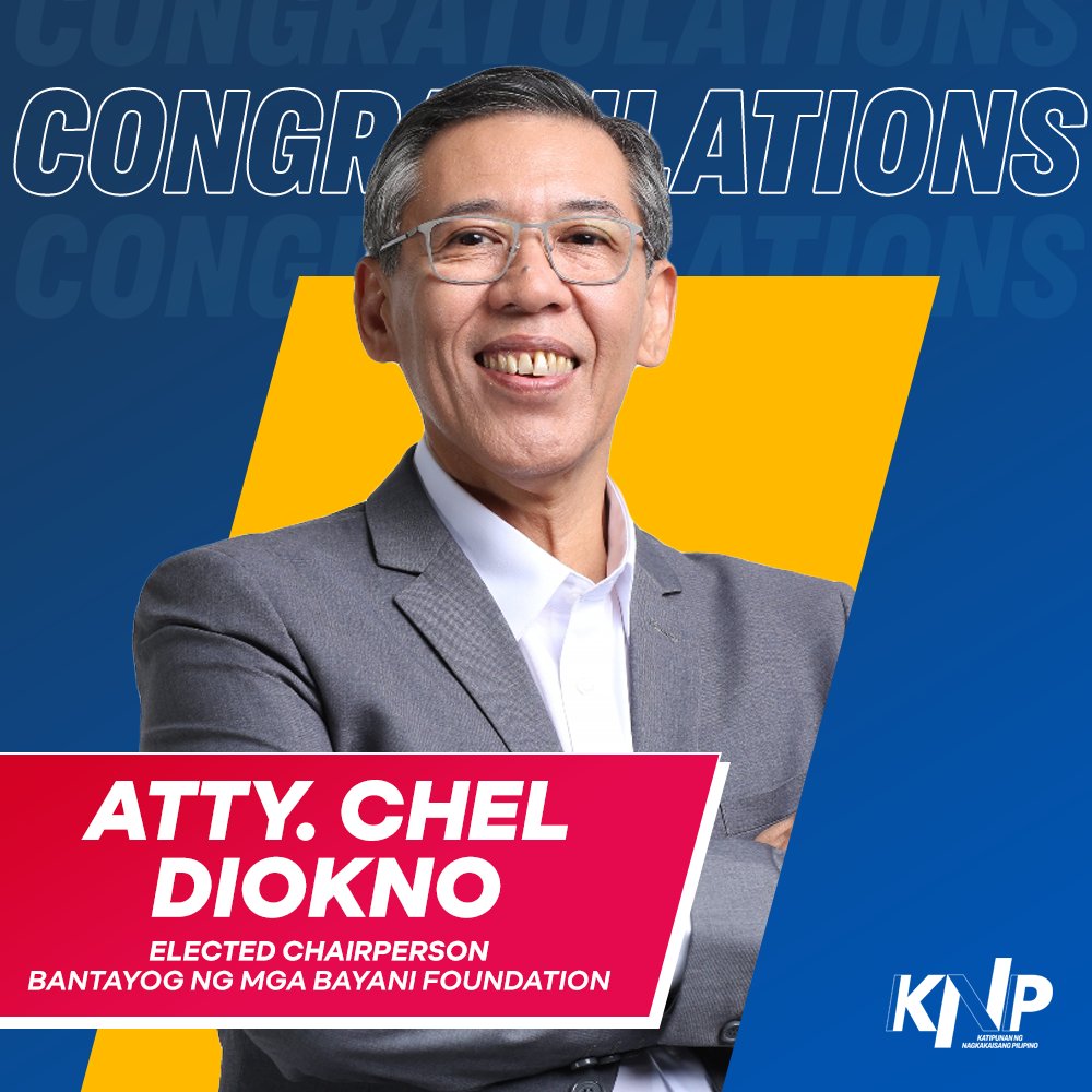 Congratulations to our very own Atty. Chel Diokno for being elected as the Chairperson of the Bantayog ng mga Bayani Foundation's Board of Trustees! #KayaNatinPilipinas