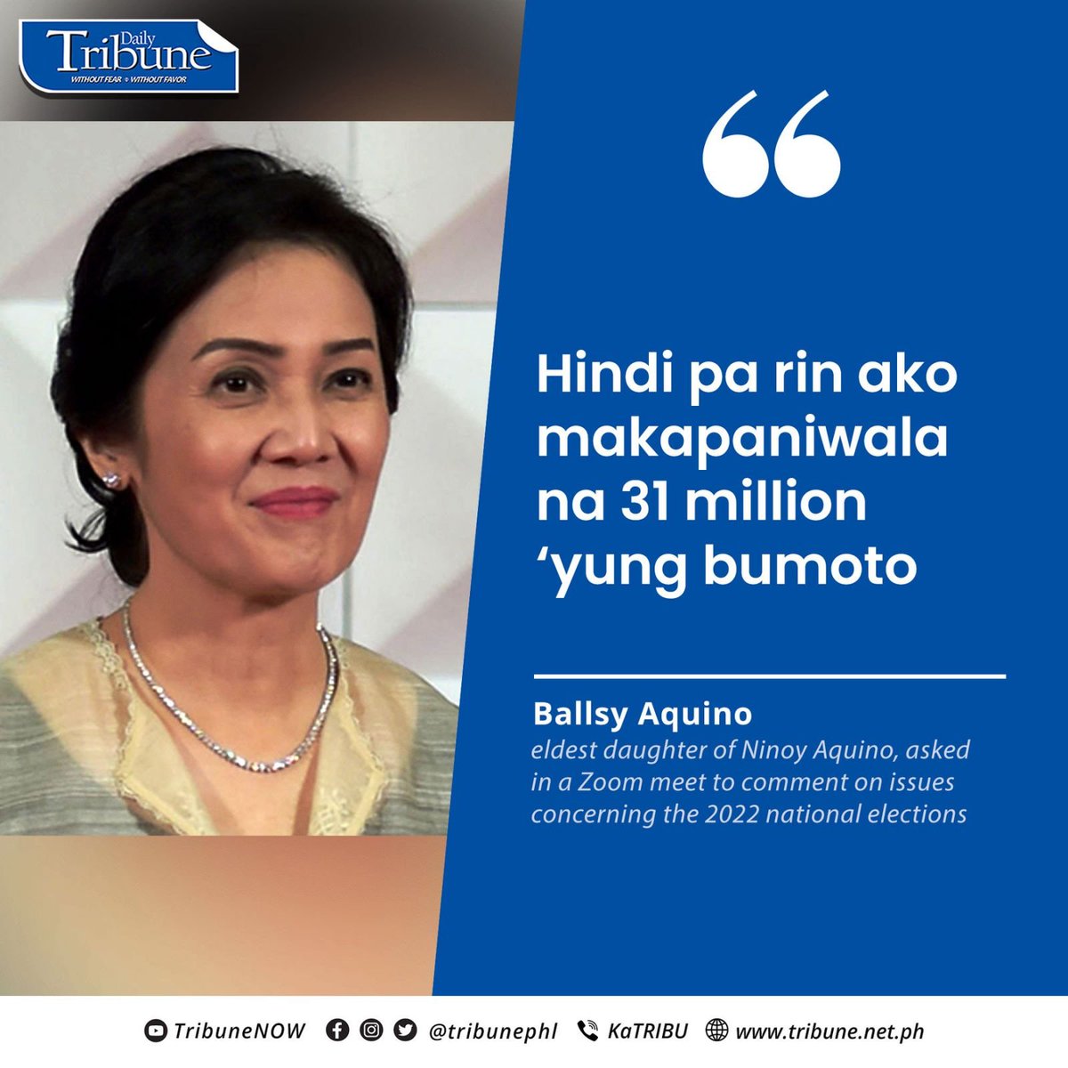 Daily Tribune on Twitter "'HINDI MAKAPANIWALA' Ballsy AquinoCruz