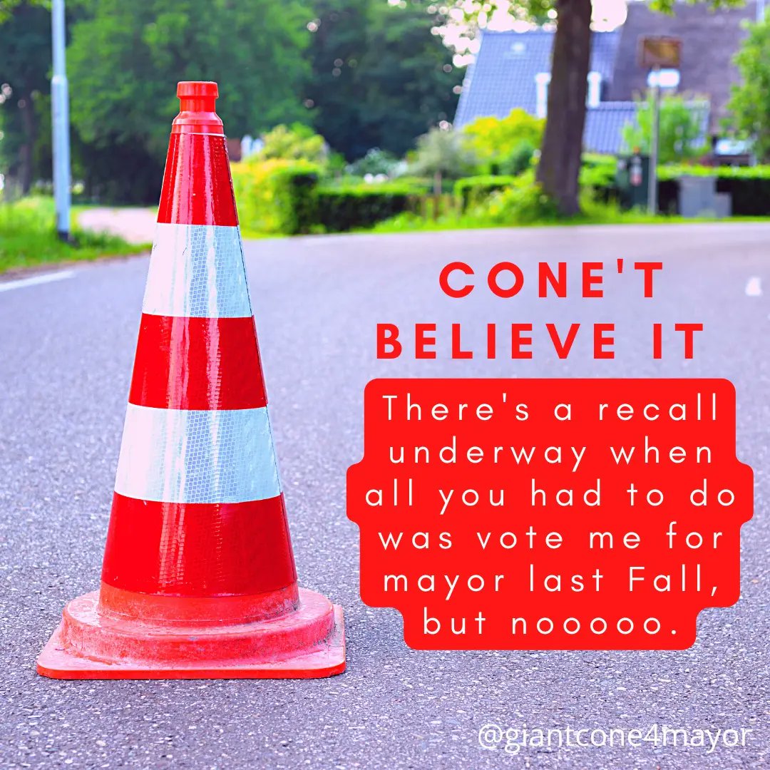 GiantCone4Mayor's tweet photo. 🚧 Oh, nowwww, people want change. I tried and tried to get y'all to take a detour from the S.O.S. but the City just kept on driving. 🚧

@jdcarrere @dougmaccash @KennyLopez_TV @DavidJonesTV
@JordanLippin

#NewOrleans #NOLA #RecallCantrell #LaToyaCantrell #GiantCone4Mayor https://t.co/QAtqVgrFmL