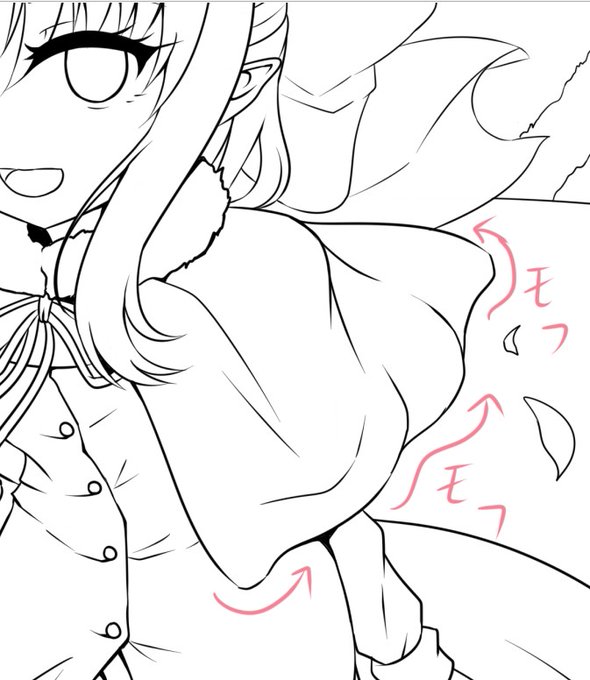 白レンの肩掛け(?)公式絵では薄い布っぽいけどちょっと厚みのあるモフモフめに描いたりしてる気分で。 