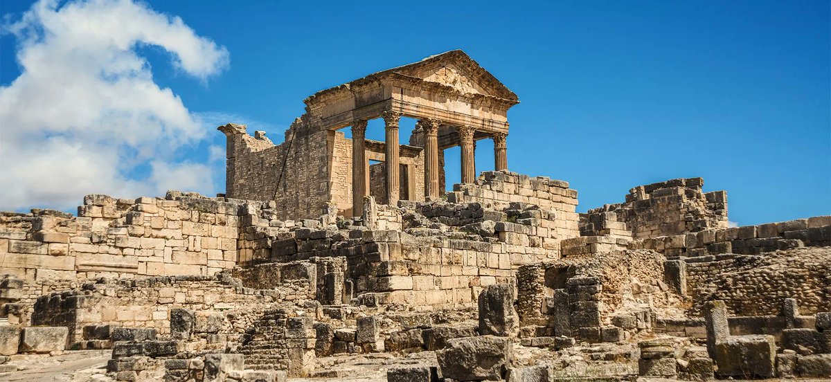 VJulesVerne's tweet photo. Discover Roman architecture & Holy Cities on a tour that’s perfectly timed to make the most of #Tunisia’s delightful early #autumn climate. Discover #Dougga, #Uthina & Ej Djem, plus the great ancient cities of #Carthage & #Kairouan. Departs 1 Oct 2022. https://t.co/Qs5fyM2S7a https://t.co/JjPIuw9yGg