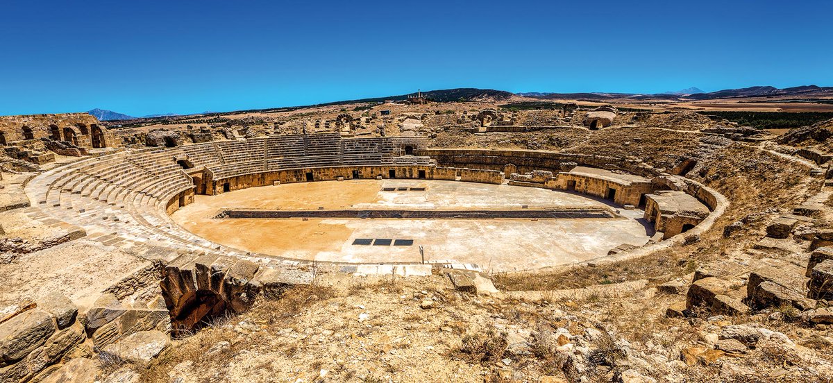 VJulesVerne's tweet photo. Discover Roman architecture & Holy Cities on a tour that’s perfectly timed to make the most of #Tunisia’s delightful early #autumn climate. Discover #Dougga, #Uthina & Ej Djem, plus the great ancient cities of #Carthage & #Kairouan. Departs 1 Oct 2022. https://t.co/Qs5fyM2S7a https://t.co/JjPIuw9yGg
