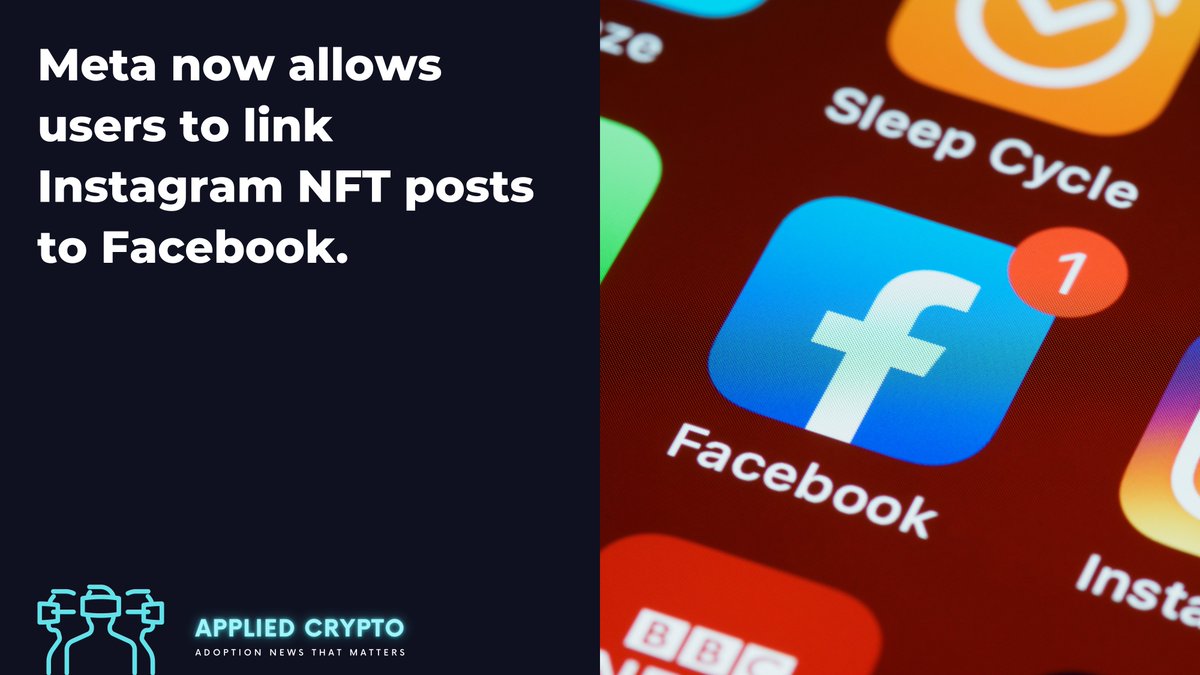 crypto_applied's tweet photo. #Meta announced that it will now let users post their #NFTs across both #Instagram and #Facebook. Users can connect their #wallets like #Rainbow, #MetaMask, #TrustWallet, #CoinbaseWallet and #DapperWallet to post digital collectibles minted on #Ethereum, #Polygon and #Flow. https://t.co/puTodbWnSH