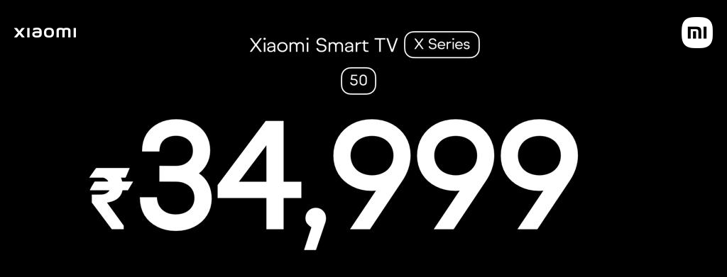 XiaomiIndia's tweet photo. We bring you the #XiaomiSmartTVXSeries 4K brimming with top-notch features!
The 3 size variants are priced at:
43" at ₹28,999
50" at ₹34,999
55" at ₹39,999

First Access Sale goes on September 14th, 12pm
Enter #YourNewView at: https://t.co/M8tUNgev06 and, at @Flipkart https://t.co/JhG8UCAPJ6