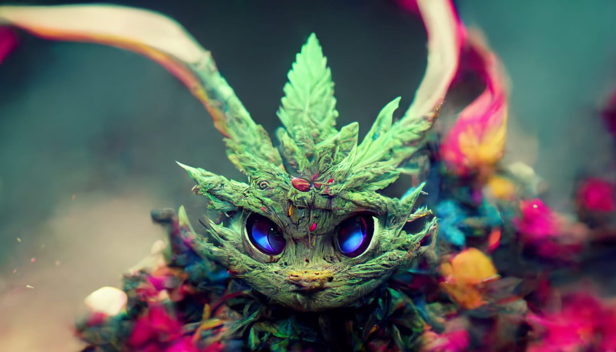 CoinSalchi's tweet photo. @midjourney this is my best creation, a canabis baby dragon https://t.co/JeQFf2eZ71