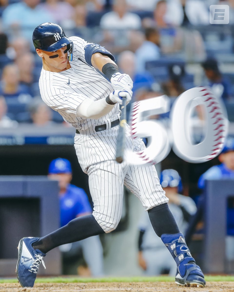 SportsCenter's tweet photo. AARON JUDGE HITS THE HOME RUN HALF-CENTURY MARK‼️ https://t.co/nBjDkwyo4P