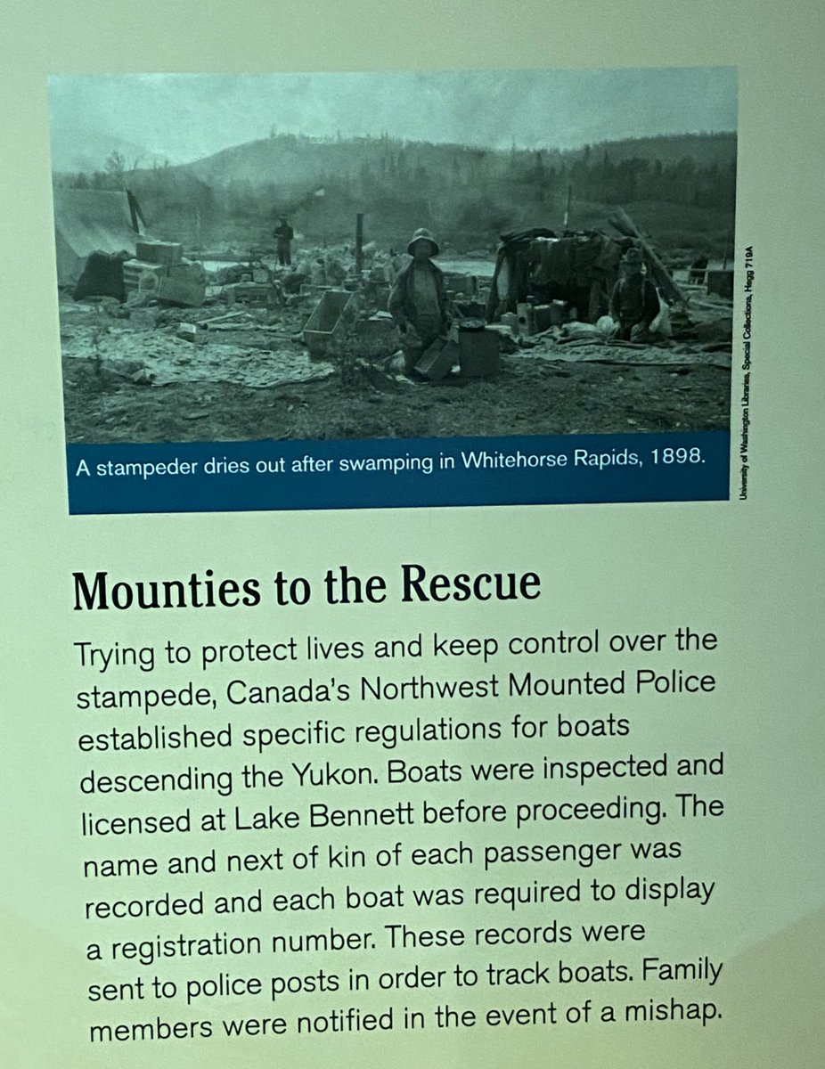 MiaYenCanada's tweet photo. Visited the fascinating @KLGRSeattleNPS which focussed on #Seattle’s role in the Klondike Gold Rush up in #DawsonCity, #Yukon. It also talked about 🇨🇦’s Northwest Mounted Police, the precursor to @rcmpgrcpolice.

🙏🏽 to @NatlParkService Ranger Annie for the walking tour. https://t.co/l2PzuHtquI