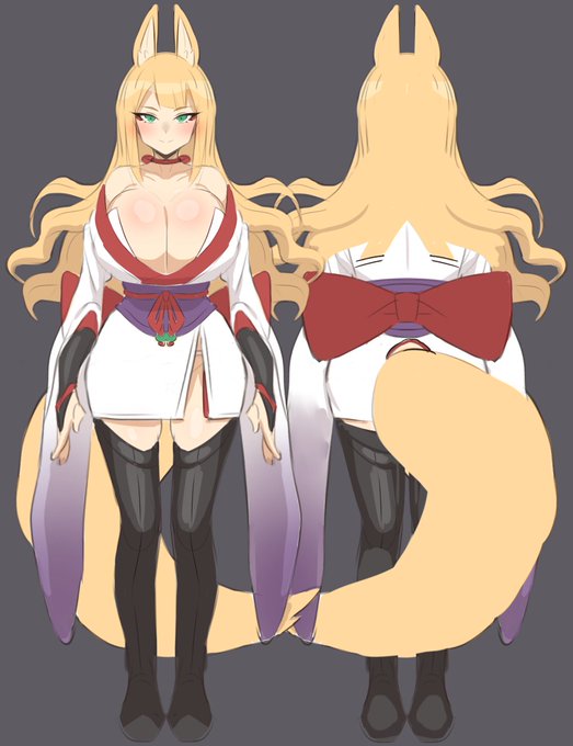 いかじゅんさんのクヨウ様を修正しつつ背面も描いた 