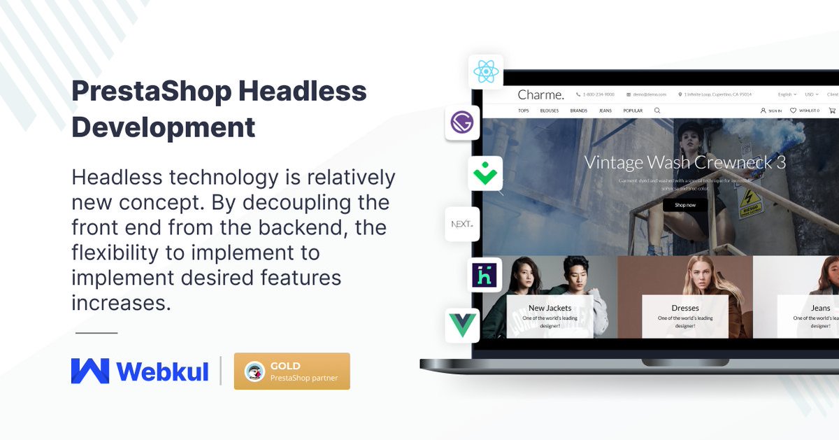 webkul's tweet photo. Headless technology is a relatively new concept &amp; helps to make the process of managing the #website very easy &amp; efficient.

Being a Prestashop gold partner #Webkul provides complete #headless development services.

👉 https://t.co/nHIsKpRhOM

#HeadlessDevelopment #Prestashop https://t.co/CrCyPSkLmr