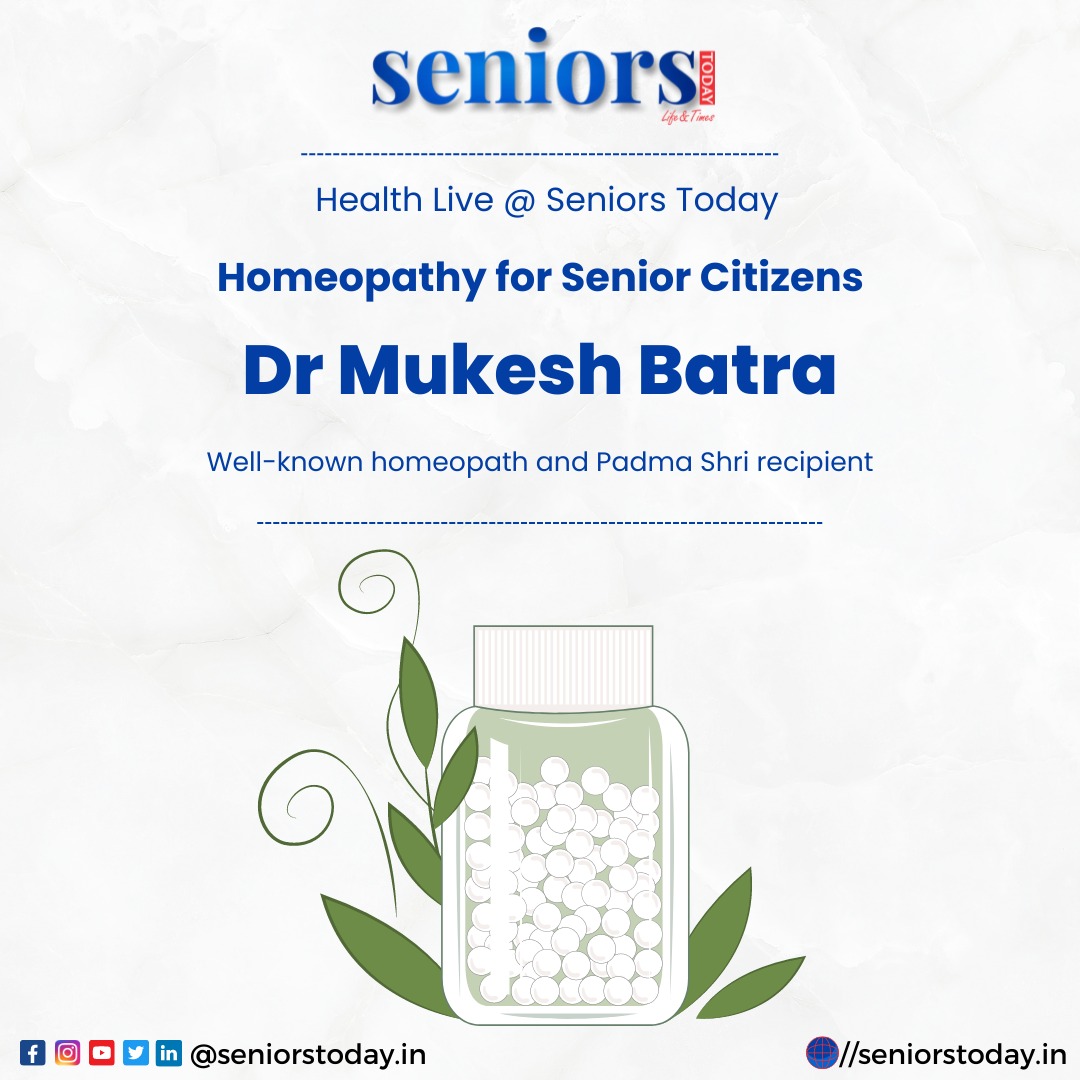 seniorstodayin's tweet photo. On 27 Aug, 2022 Seniors Today hosted its weekly Health Live webinar. This week we hosted Dr Mukesh Batra, Padma Shri recipient, who spoke and answered questions on Homeopathy for Seniors.
Check the full video here - https://t.co/WEs3TmJFVn
#webinar #healthlive #seniorstoday https://t.co/6n0cYjje1s
