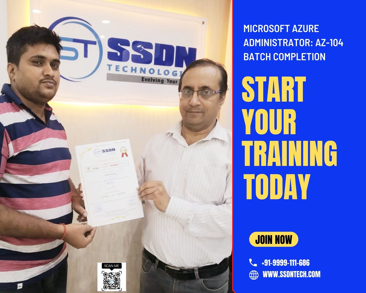 ssdntechnologie's tweet photo. Happy students make us happier😊
Registration link: https://t.co/jS8pSGBhTM
#azure #azuredevops #azurewindow #azurecloud #microsoftazure #azuretraining #azuretrainingmicrosoft #azurecourse #microsoft #microsofttraining https://t.co/Rpe33DwZ43